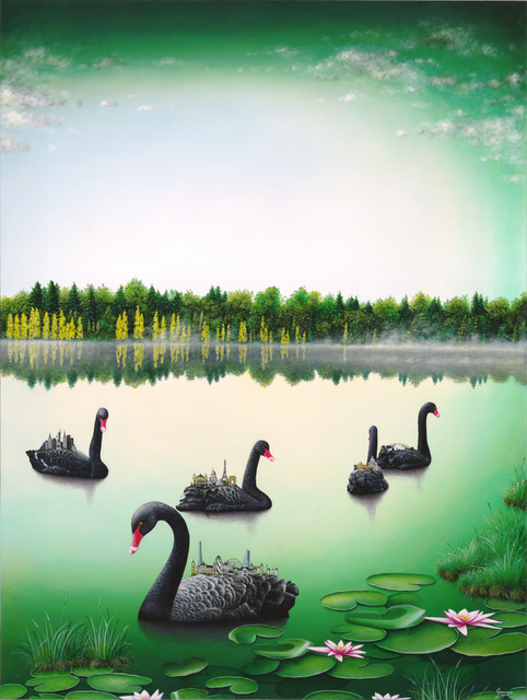 SWANNING ABOUT OPEN EDITION PRINT Large 500x370mm 